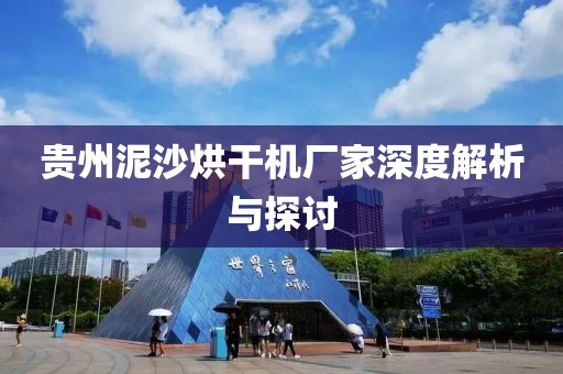 贵州泥沙烘干机厂家深度解析与探讨