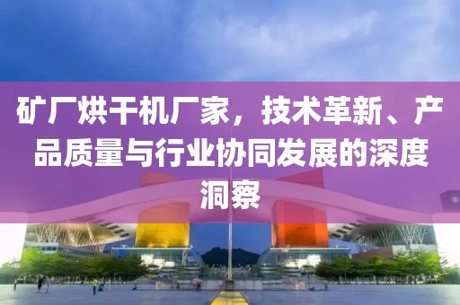 矿厂烘干机厂家，技术革新、产品质量与行业协同发展的深度洞察