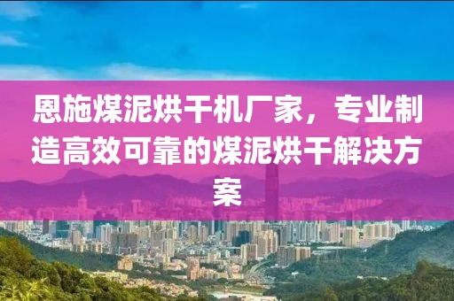 恩施煤泥烘干机厂家，专业制造高效可靠的煤泥烘干解决方案