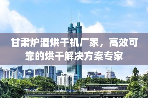 甘肃炉渣烘干机厂家，高效可靠的烘干解决方案专家