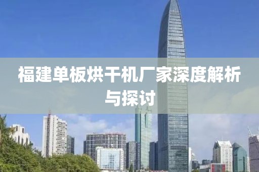 福建单板烘干机厂家深度解析与探讨