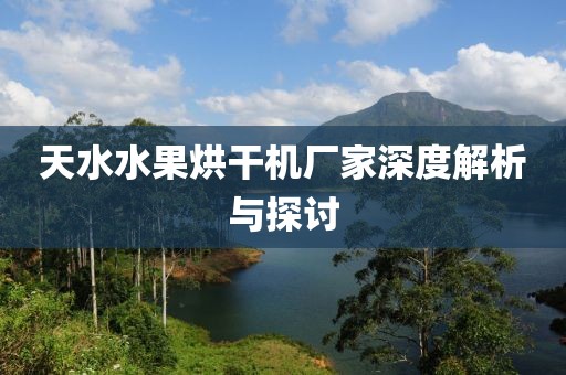 天水水果烘干机厂家深度解析与探讨