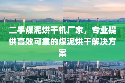 二手煤泥烘干机厂家，专业提供高效可靠的煤泥烘干解决方案