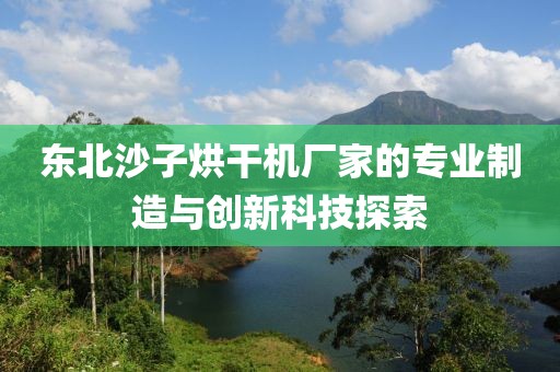 东北沙子烘干机厂家的专业制造与创新科技探索