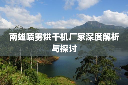 南雄喷雾烘干机厂家深度解析与探讨