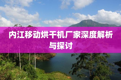 内江移动烘干机厂家深度解析与探讨