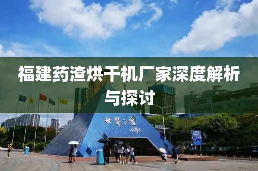 福建药渣烘干机厂家深度解析与探讨