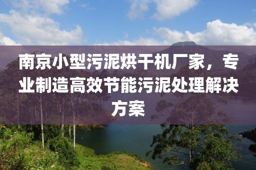 南京小型污泥烘干机厂家，专业制造高效节能污泥处理解决方案