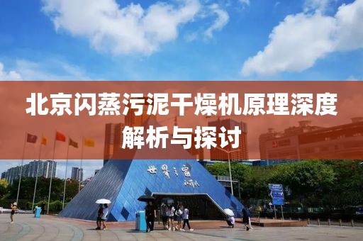 北京闪蒸污泥干燥机原理深度解析与探讨