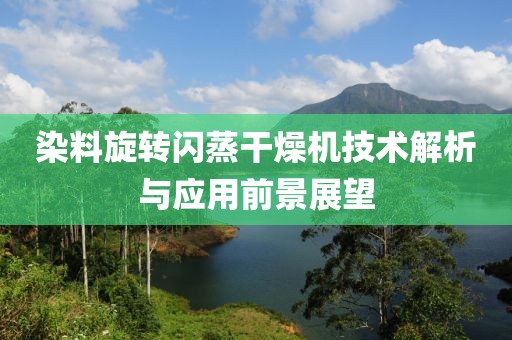 染料旋转闪蒸干燥机技术解析与应用前景展望