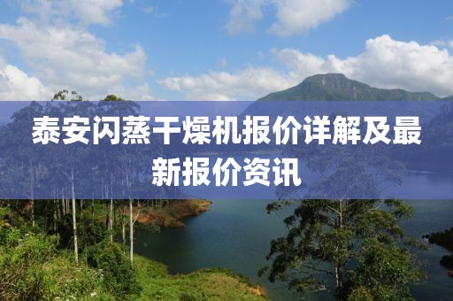 泰安闪蒸干燥机报价详解及最新报价资讯