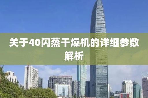 关于40闪蒸干燥机的详细参数解析