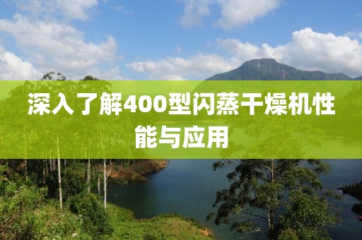 深入了解400型闪蒸干燥机性能与应用