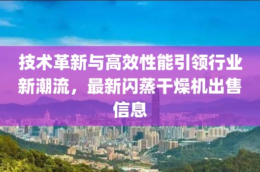 技术革新与高效性能引领行业新潮流，最新闪蒸干燥机出售信息