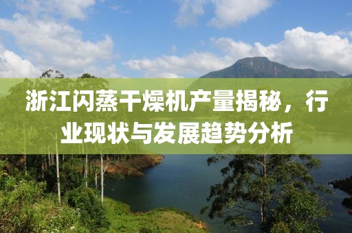 浙江闪蒸干燥机产量揭秘，行业现状与发展趋势分析