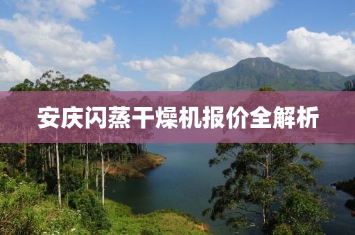 安庆闪蒸干燥机报价全解析