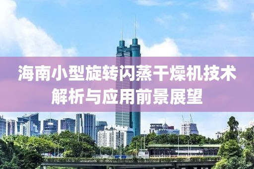 海南小型旋转闪蒸干燥机技术解析与应用前景展望