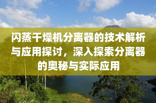 闪蒸干燥机分离器的技术解析与应用探讨，深入探索分离器的奥秘与实际应用