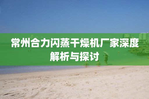 常州合力闪蒸干燥机厂家深度解析与探讨