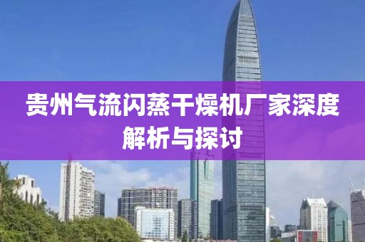 贵州气流闪蒸干燥机厂家深度解析与探讨