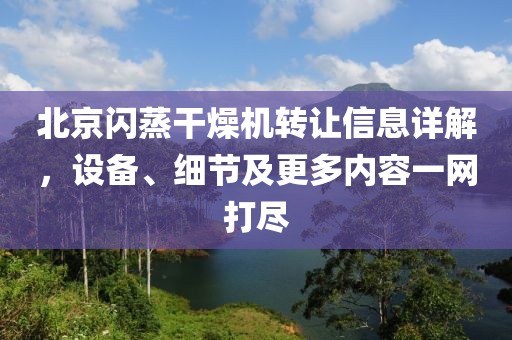 北京闪蒸干燥机转让信息详解，设备、细节及更多内容一网打尽