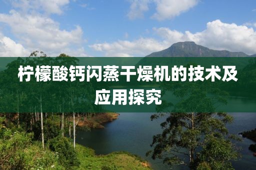 柠檬酸钙闪蒸干燥机的技术及应用探究