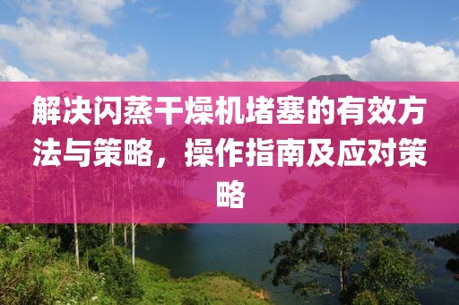 解决闪蒸干燥机堵塞的有效方法与策略，操作指南及应对策略