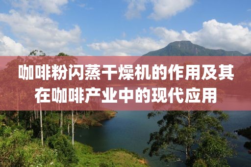 咖啡粉闪蒸干燥机的作用及其在咖啡产业中的现代应用