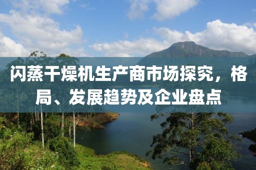 闪蒸干燥机生产商市场探究，格局、发展趋势及企业盘点