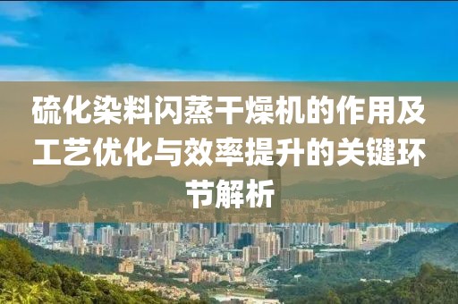 硫化染料闪蒸干燥机的作用及工艺优化与效率提升的关键环节解析