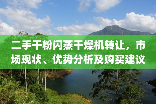 二手干粉闪蒸干燥机转让，市场现状、优势分析及购买建议