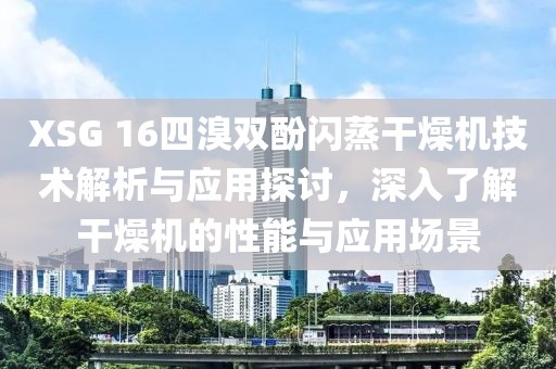 XSG 16四溴双酚闪蒸干燥机技术解析与应用探讨，深入了解干燥机的性能与应用场景