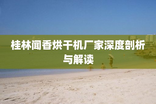 桂林闻香烘干机厂家深度剖析与解读