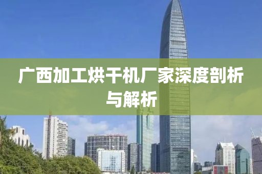 广西加工烘干机厂家深度剖析与解析