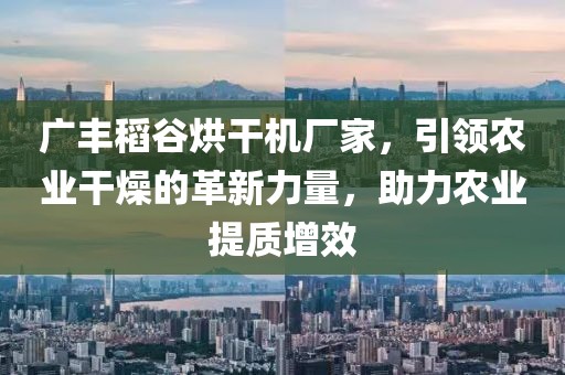 广丰稻谷烘干机厂家，引领农业干燥的革新力量，助力农业提质增效