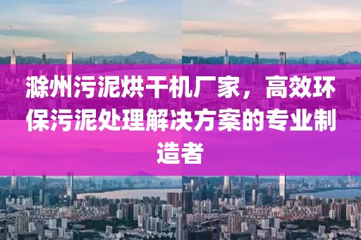 滁州污泥烘干机厂家，高效环保污泥处理解决方案的专业制造者