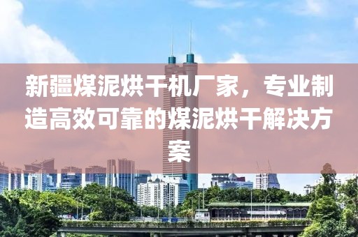 新疆煤泥烘干机厂家，专业制造高效可靠的煤泥烘干解决方案