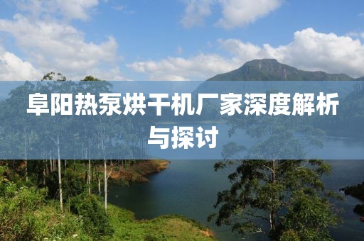 阜阳热泵烘干机厂家深度解析与探讨