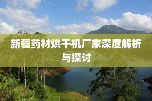 新疆药材烘干机厂家深度解析与探讨