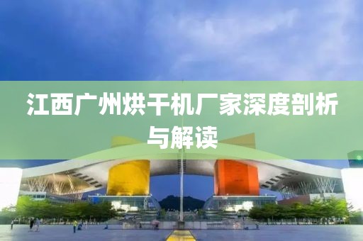 江西广州烘干机厂家深度剖析与解读