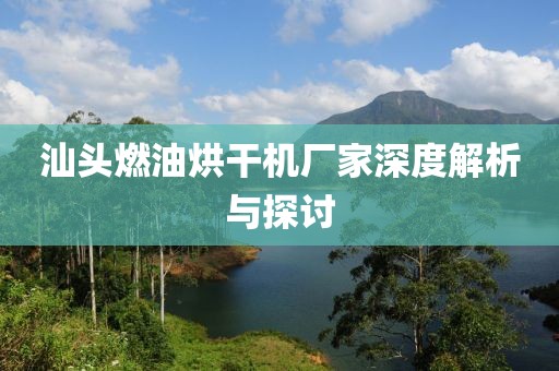 汕头燃油烘干机厂家深度解析与探讨