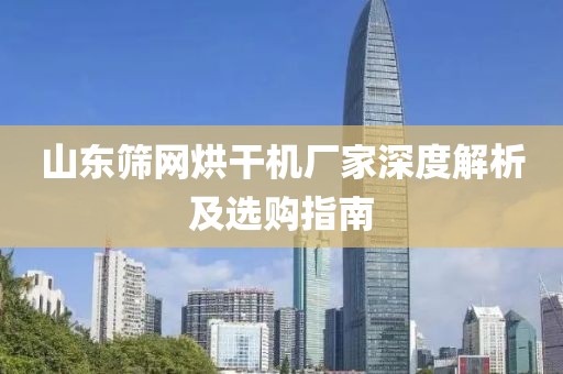 山东筛网烘干机厂家深度解析及选购指南