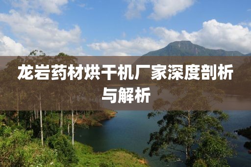 龙岩药材烘干机厂家深度剖析与解析