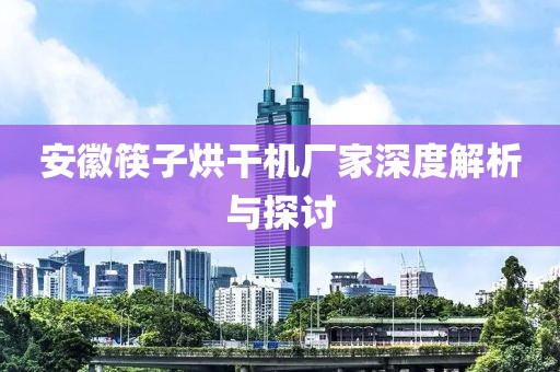 安徽筷子烘干机厂家深度解析与探讨