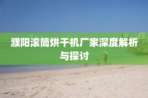 濮阳滚筒烘干机厂家深度解析与探讨