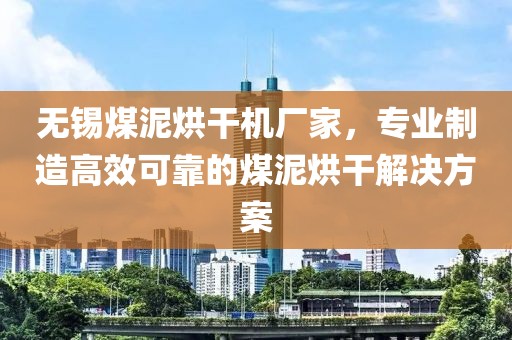 无锡煤泥烘干机厂家，专业制造高效可靠的煤泥烘干解决方案