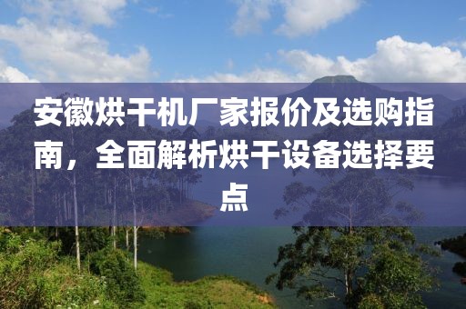 安徽烘干机厂家报价及选购指南，全面解析烘干设备选择要点