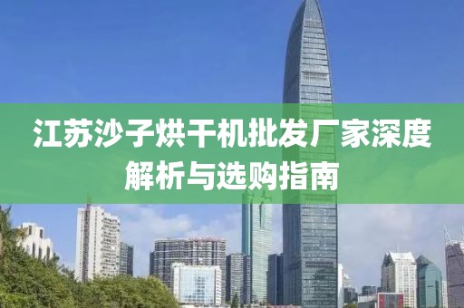 江苏沙子烘干机批发厂家深度解析与选购指南