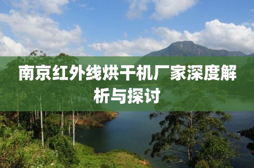 南京红外线烘干机厂家深度解析与探讨