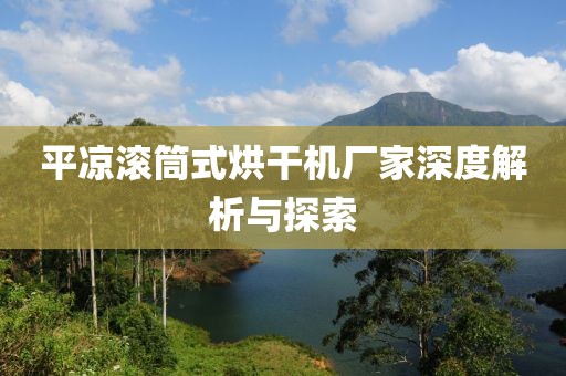 平凉滚筒式烘干机厂家深度解析与探索